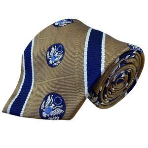 Pride Of America Mens Tan & Navy Necktie The American Bicentennial 1776-1976